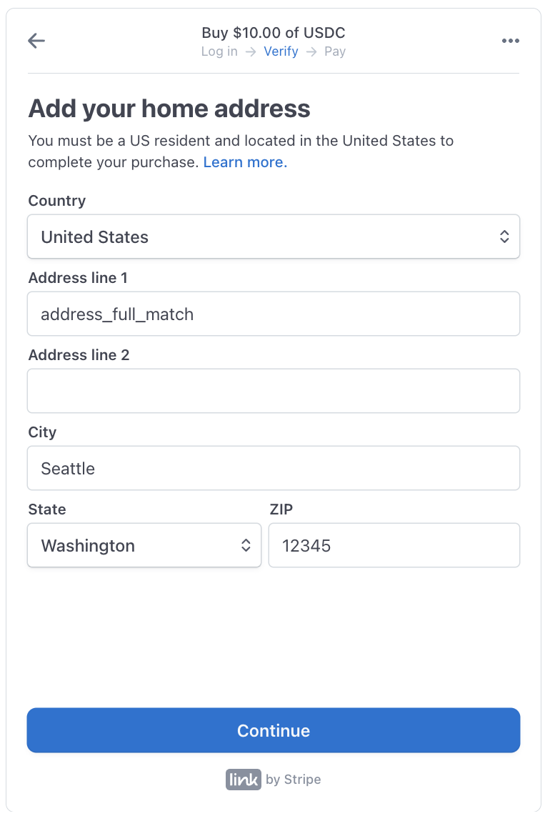 KYC Address Example